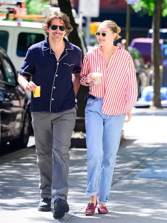 Gigi Hadid and Bradley Cooper appeared on the streets of New York, wearing summer outfits