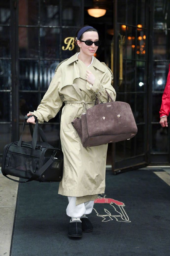 Mikey Madison was photographed in New York wearing a Burberry trench coat