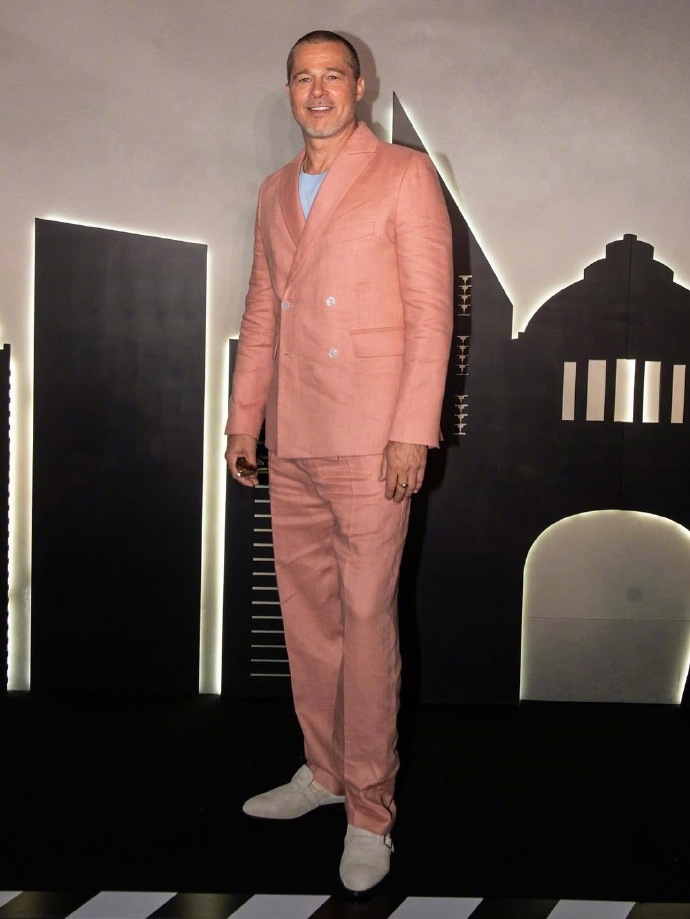 Brad Pitt in a pink suit
