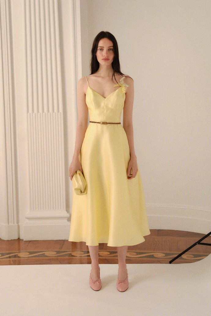 Alberta Ferretti 2026 Early Spring Resort Collection, yellow suspender dress