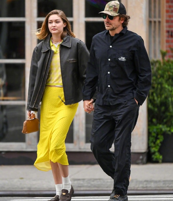 Gigi Hadid and boyfriend Bradley Cooper hand in hand in New York City