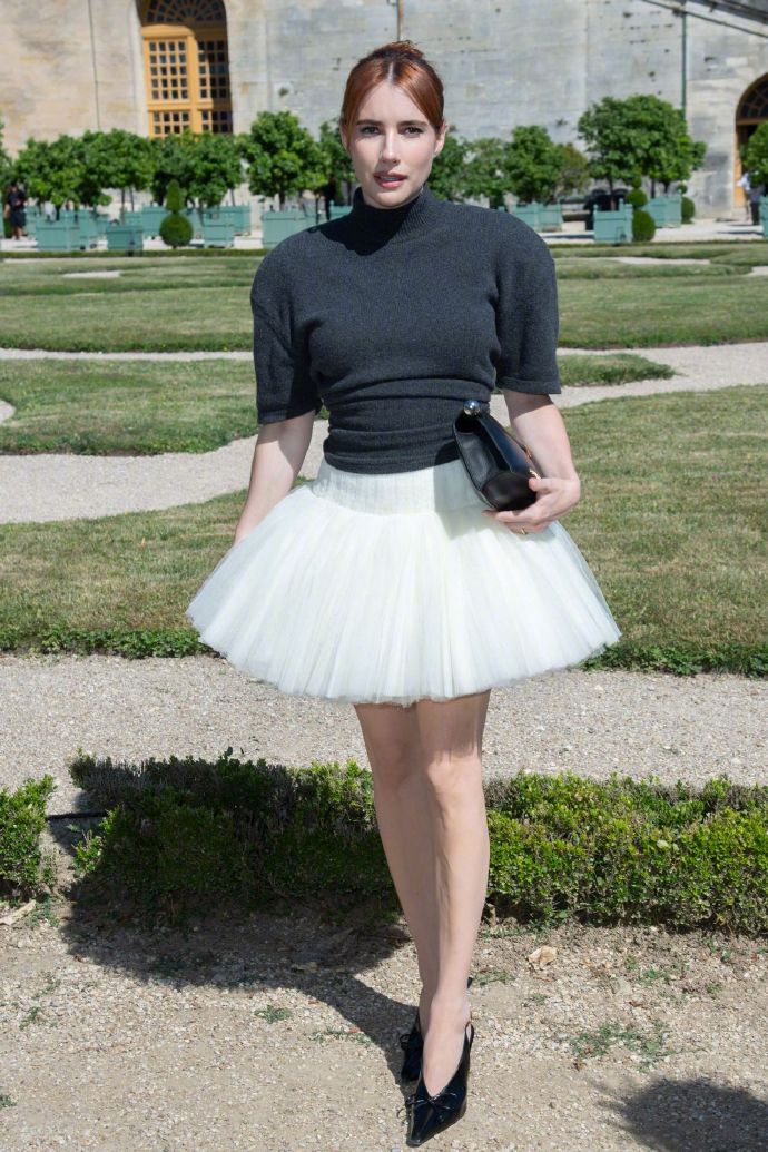 Turtleneck top with tulle skirt