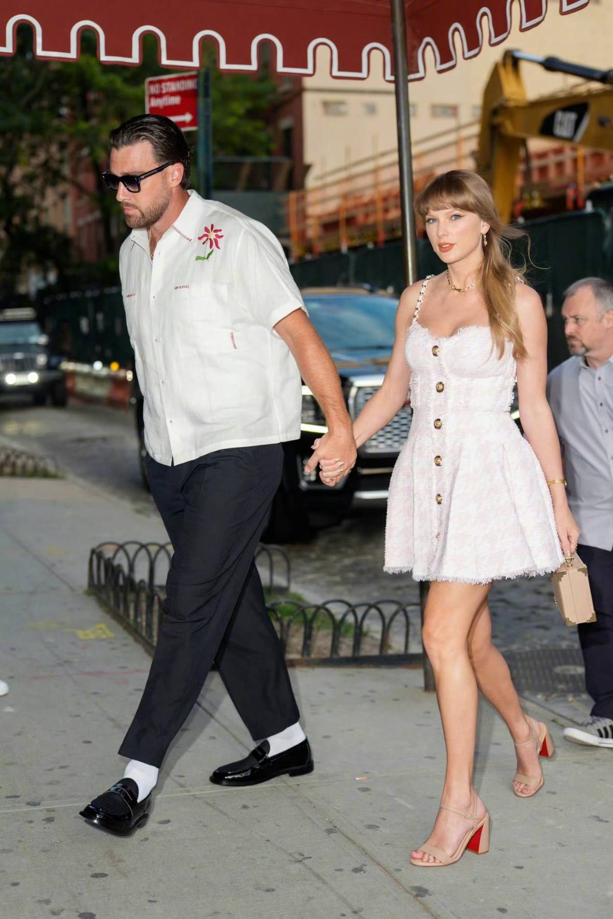 Taylor Swift in Balmain tweed A-line mini dress