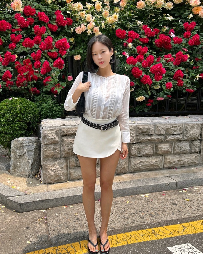 Stylish blouse and mini skirt