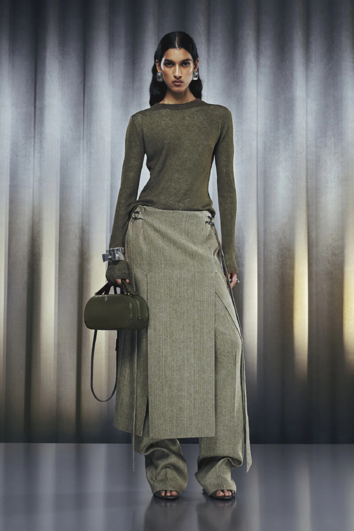Ferrari Resort 2026 collection: Long-sleeve top & layered skirt combination