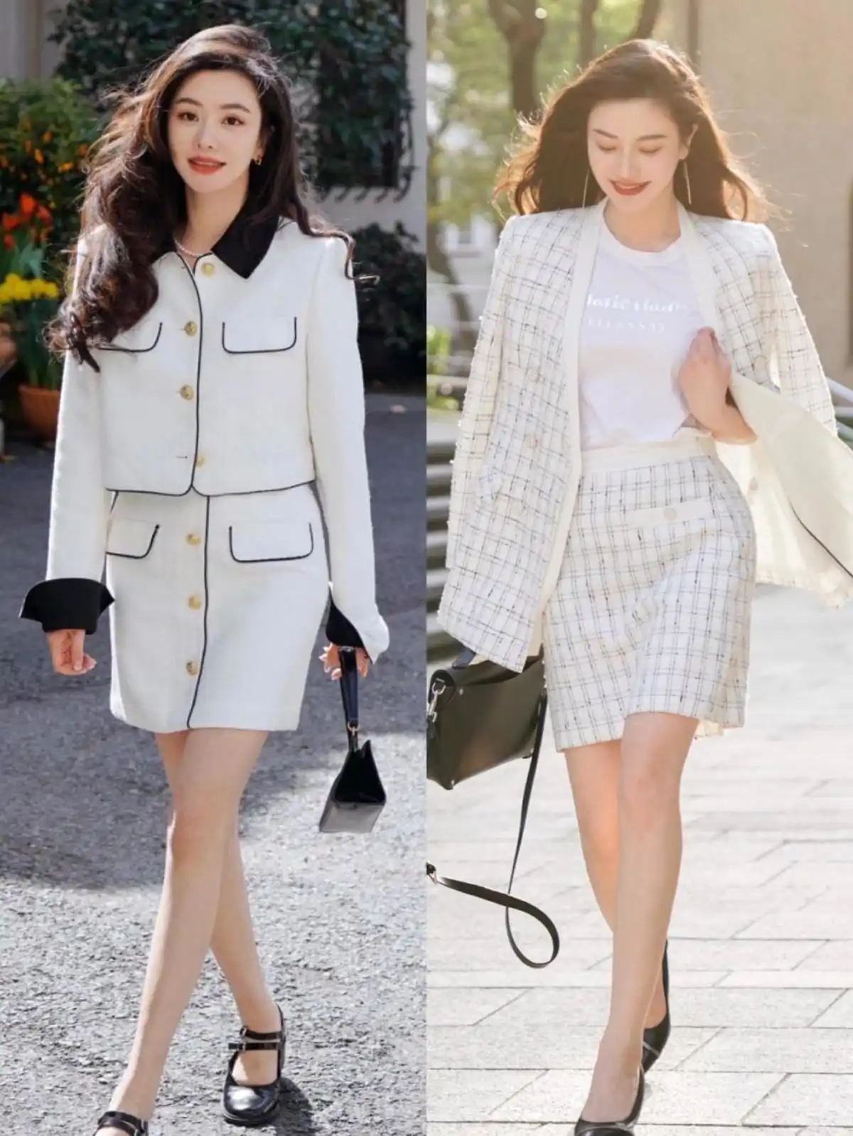 Spring and summer outfit, Chanel straight skirt