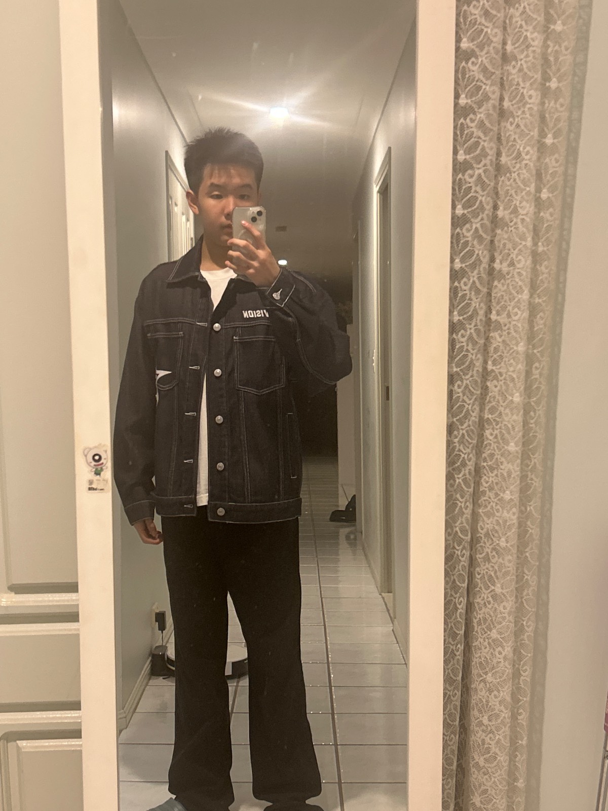 Stylish denim jacket and white t-shirt