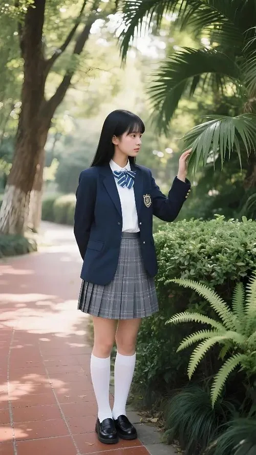 Classic Schoolgirl Style with Navy Blazer and Plaid Skirt for a Timeless Preppy Look