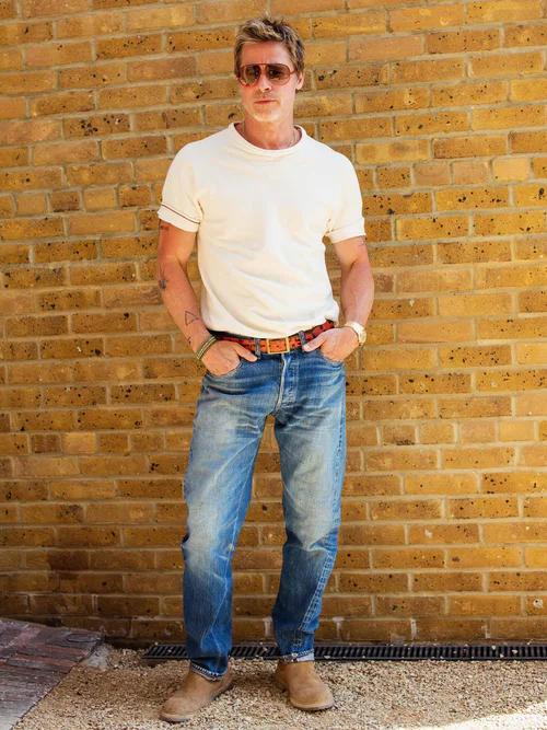 Casual Chic: White Tee with Faded Jeans and Brown Suede Boots