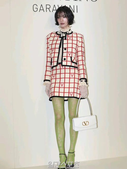 Bold Checkered Suit with Neon Green Tights and Ruffled Collar Misadventure