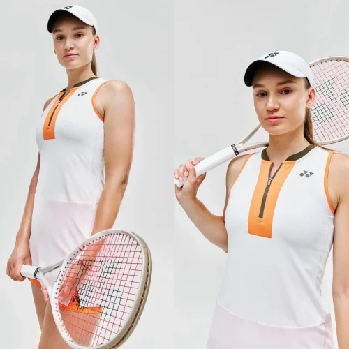Sporty Tennis Outfit with Orange Accents and Functional Design**
