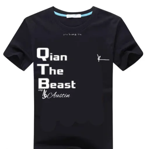 Bold Typographic Black T-Shirt with Eye-Catching Lettering