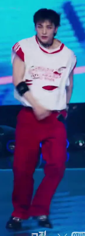Bold Red and White Graphic Tank with Red Pants - Energetic Fashion Statement