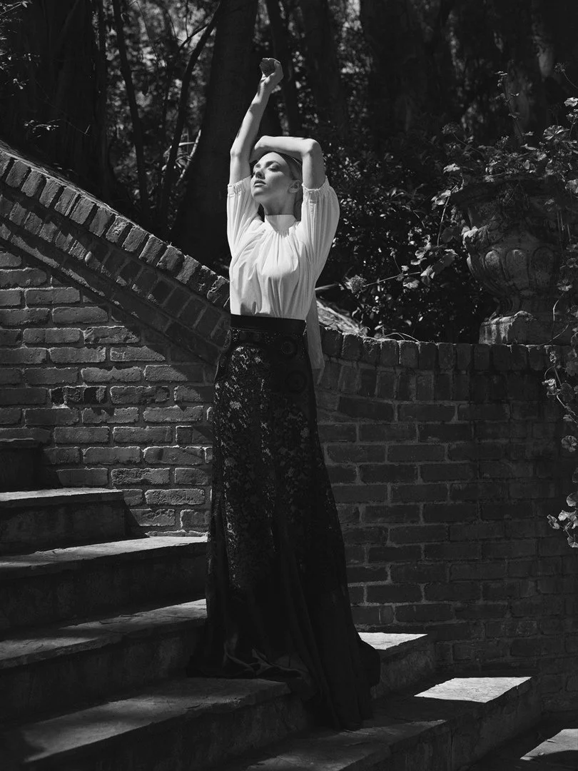 Timeless Elegance: White Blouse and Black Lace Skirt for a Vintage-Inspired Look