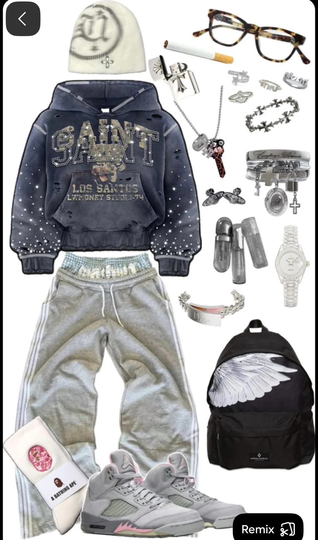 Casual Streetwear with Graphic Hoodie and Grey Sweatpants Stylish Ensemble