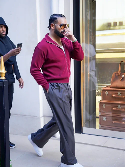 Casual Chic with Burgundy Top and Gray Trousers: Effortless Style for the Modern Man