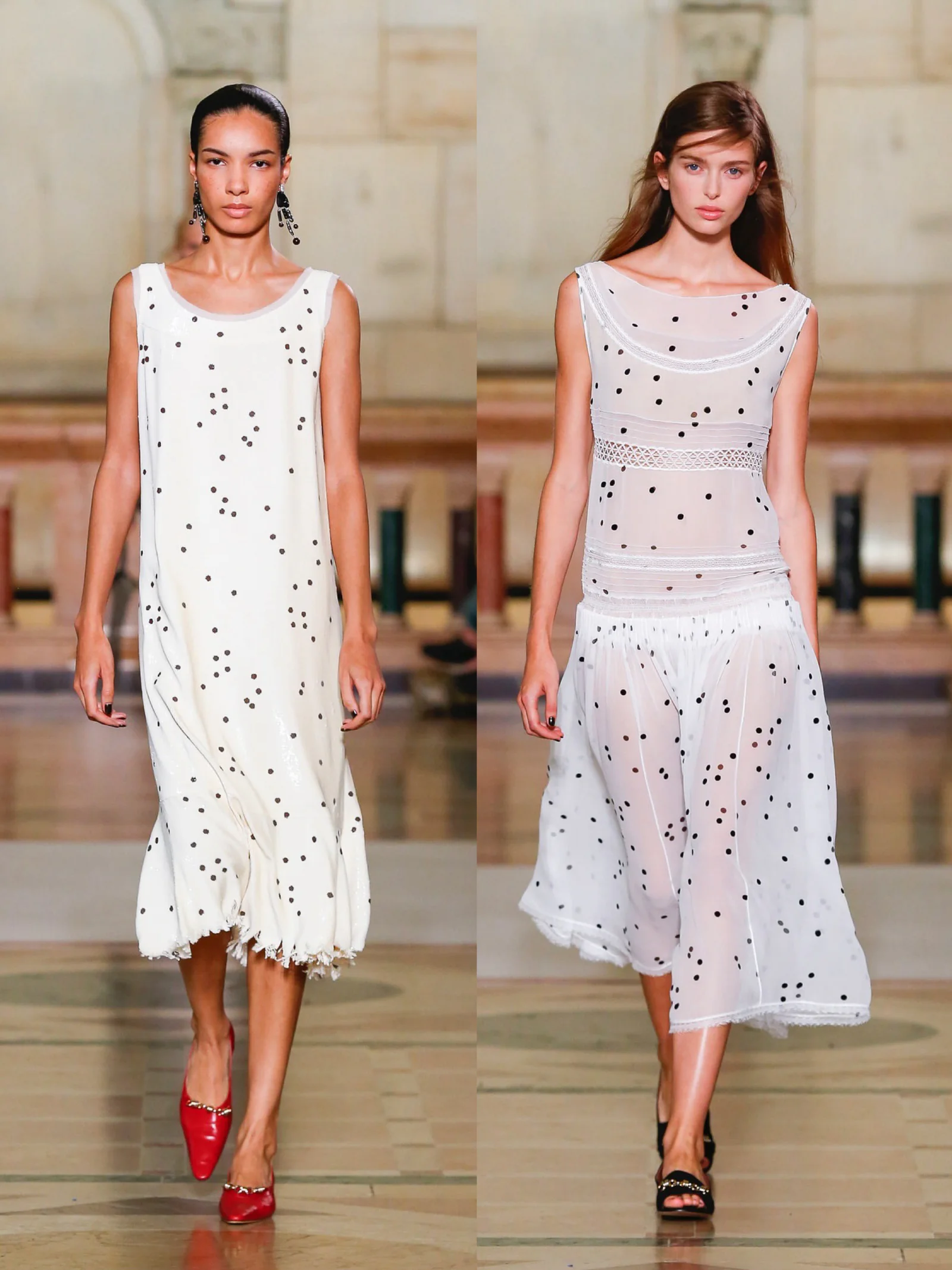 Contemporary Polka Dot Dresses with Bold Accents and Airy Elegance