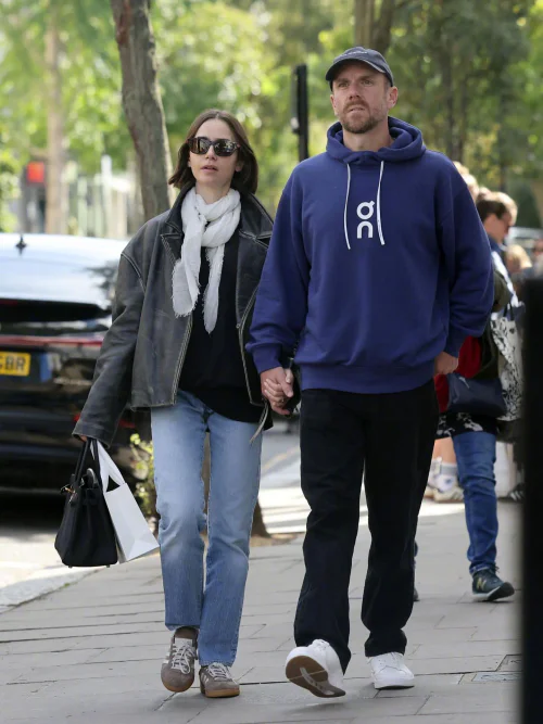 Casual Street Style with Biker Jacket and Blue Hoodie