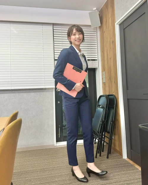 Navy Suit with White Blouse for Professional Business Look